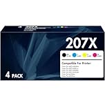 207X 207A Toner Cartridge compatibile for HP 207X Color LaserJet Pro MFP M283fdw M255dw M282nw M283fdn M283CDW M255nw W2210X W2211X W2212X W2213X - Black Cyan Yellow Magenta With Chip 4-Pack