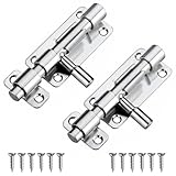 🔒【Contenuto della Confezione】 Riceverete 2 bulloni per porte con 12 viti. I bulloni per porte misurano circa 96*33*17mm. Questa serratura è robusta e resistente con bordi lisci, rendendola perfettamente compatibile con diverse dimensioni di porte e finestre
