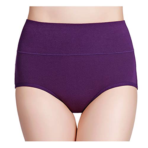 Image of wirarpa Women's Cotton Underwear High Waist Full Coverage Brief Panty Multipack