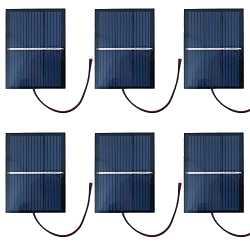 Packung mit 6 ZONADAH 0.65W 1.5V Mini Wired Solar Panel, Batter Charger, DIY Home, Science School Projekte, Camping, Angeln, Wandern Outdoor Garten Licht Ladewerkzeuge Cover