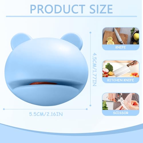 Image of 1PCS Compact Knife Sharpener for Kitchen Use, Small Sharpening Tool with Non Slip Base for Household Cooking and Food Preparation(Navy Blue,F)