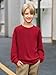 Haloumoning Boys Sweatshirts Kids Fashion Long Sleeve Crewneck Pullover 5-14 Years Red