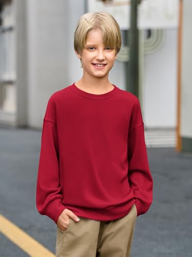 Haloumoning Boys Sweatshirts Kids Fashion Long Sleeve Crewneck Pullover 5-14 Years2