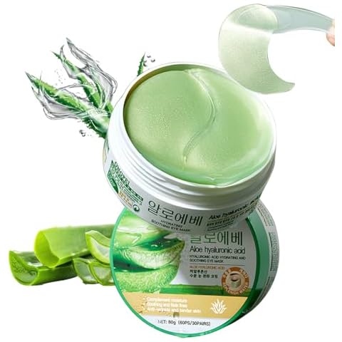 YiJiaBa Aloe Vera Under Eye Mask, 60PCS Under Eye Patches for Dark Circles and Puffiness, Reduce Wrinkles and Fine Lines Undereye Patches Cover
