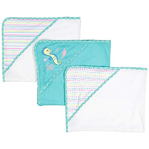 Image of Spasilk Baby 3 Pack Soft Terry Hooded Towel Set for Newborn Boys and Girls