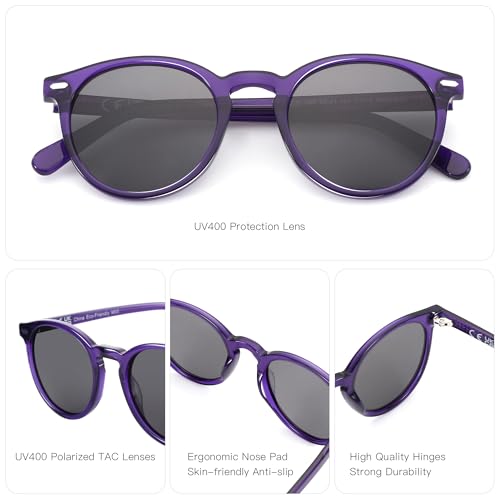 ZENOTTIC Polarized Sunglasses Mens Womens : Round Retro Small Sunglasses - Unisex Trendy Shades UV400 Protection2