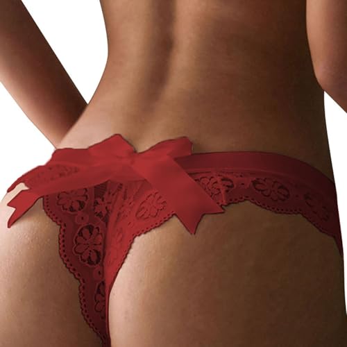 ROSVAJFY Perizoma Donna in Pizzo Bordeaux
