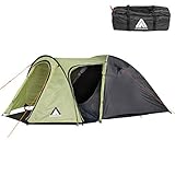 Doppelwandiges Zelt | kleines Packmaß: Ø 19 x 57 cm - 4,1 kg| komfortabel, große Tasche für leichtes Einpacken | Lieferumfang: Zelt, Schlafkabine, Gestänge, Heringe, Abspannleinen & Pack-Tasche