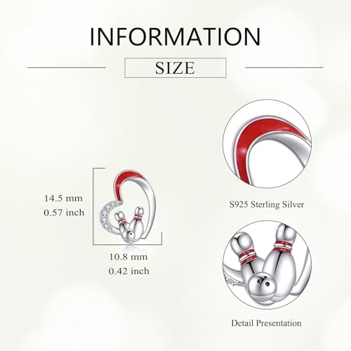 Boucles d'oreilles bowling argent sterling S925 qualité luxe - 3