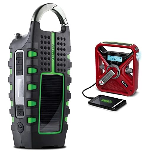 Eton Scorpion II Rugged Multipowered Portable Emergency Weather Radio & Flashlight Green & American Red Cross FRX3+ Emergency NOAA Weather Radio