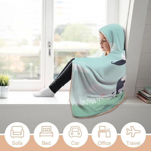 Cape à capuche motif vache pour ne plus avoir froid au bureau - 6