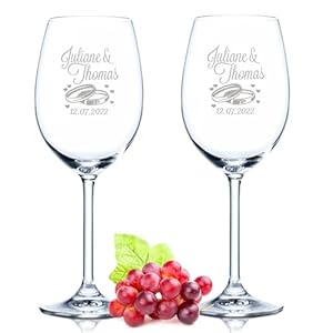 Leonardo Weingläser mit Gravur Wedding Design