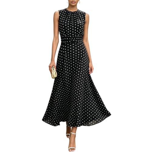 Robe longue à pois vintage pour vos soirées d'été élégantes