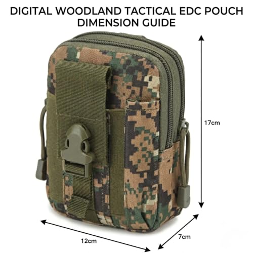 Image of Kraptick Tactical Waist Pouch MOLLE Belt Bag for Men - Heavy Duty Water Resistant EDC Utility Gadget Pouch Small Military Travel Waist Pack with Mobile Phone Holder for Hiking Camping (Green)