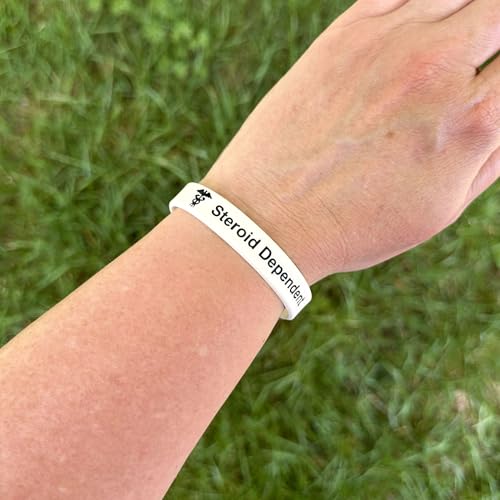 Pulseras alerta médica dependiente de esteroides para enfermedad de Addison en silicona pack de 3 7