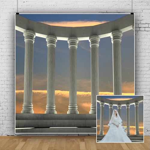 TTQYFNM 8x8ft Greek Marble Pillars Backdrop Roman Empire Architecture Civilisation