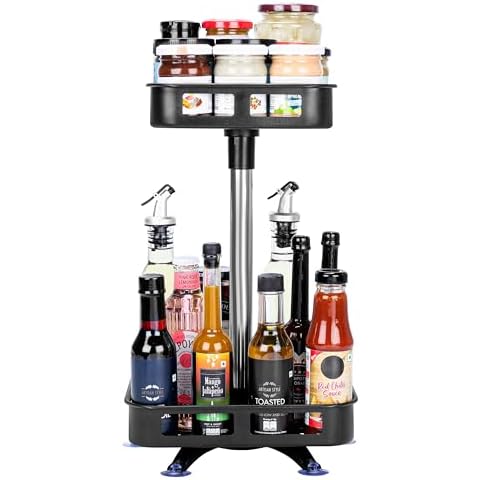 BELLE VOUS 2-Tier Rotating Spice Rack Cover