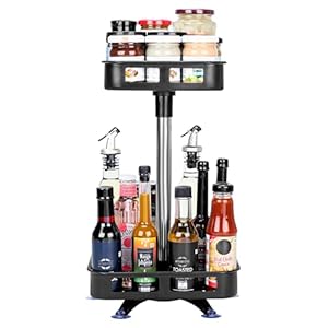 Étagère de Rangement d’Épices à 2 Niveaux Rotative