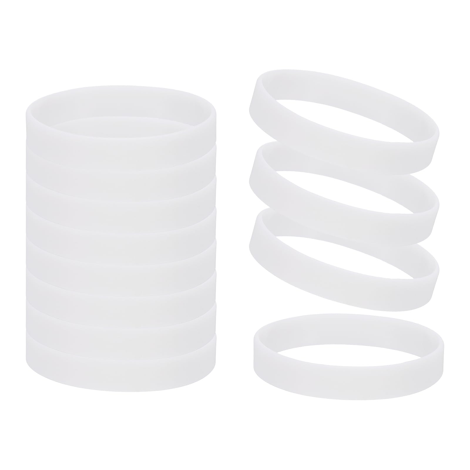 YELARXI Rubber Bracelets, Glow in the Dark Silicone Bracelets Wristbands for Adults Glow Wrist Band 12 Pcs & White-Fitting for (Glow Party/Sport/Teen Games/Team Favors)