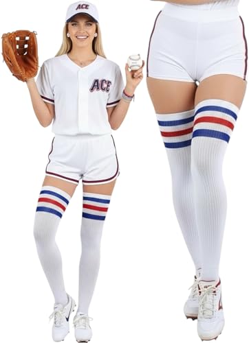 Image of ToBeInStyle Women's Over The Knee Thick Long Socks Thigh High w / 3 Contrast Stripe