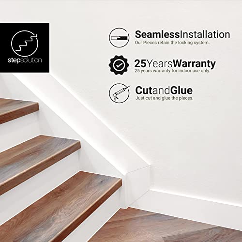 Step Solution Testing Kit For Stair Treads, White Riser And Filler - Vinyl Planks On Stairs - Match Home Depot Vinyl Colors - 5 Inches Length - Trail Oak Tread And Riser (1 Pack) #TOP3