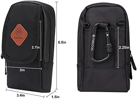 FIREDOG Smell Proof Bag, Odor Proof Pouch Dog Tested Mini Stash Crossbody Bags for Travel Storage (Black)