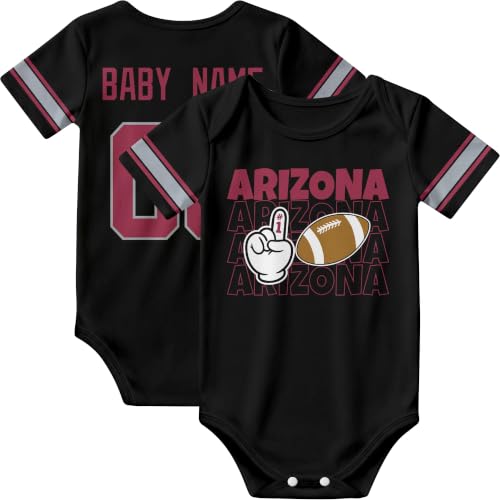 Image of KREDE Baby Clothes Custom Name Bodysuit for Baby Boy Gifts | Short Sleeves Bodysuit with Custom Number Name