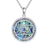 YONFQE Hexagram Six Pointed Star Necklace S925 Sterling Silver Protection Amulet Talisman Pendant Jewelry Gifts for Men Women