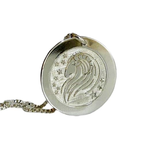 Colgante de plata de ley 925 de Capricornio con cadena de 45,7 cm y diseño grabado de 24 mm