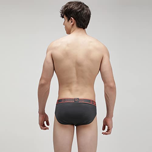 Image of sporto Men's Solid Cotton Brief with Soft Elastic Waistband (Pack of 3) Black