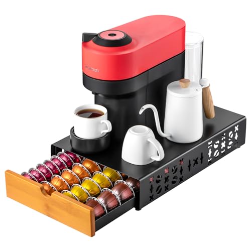 Flagship Vertuo Pod Holder Coffee Storage for Nespresso - Black Metal Fits All Size Vertuo Pods