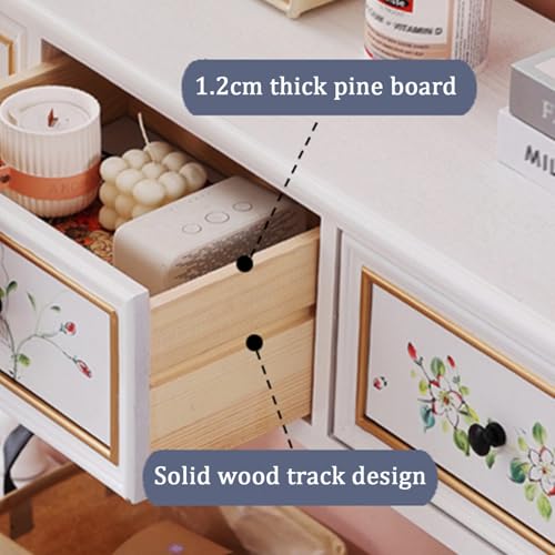 Mesa consola recibidor de 60cm con cajones y patas de madera maciza 6