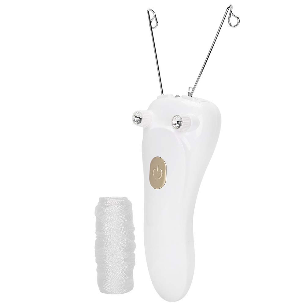 FOTABPYTI 【𝐏𝐫𝐨𝐦𝐨𝐭𝐢𝐨𝐧 𝐝𝐞 𝐏â𝐪𝐮𝐞𝐬】 Épilateur de Filetage, épilateur électrique avec épilateur de Fil de Coton de Chargement USB pour Femmes (hôte + Fil de Coton + câble USB)(Or)