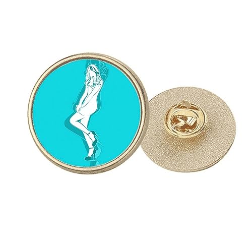 Broche ronde femme Art Déco bleue et dorée idéale pour sublimer vos tenues de soirée