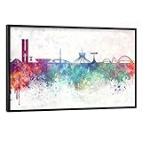 artboxONE Poster mit schwarzem Rahmen 30x20 cm Städte 