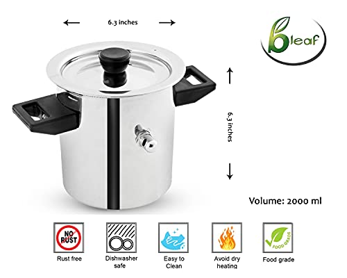 Image of BLeaf Stainless Steel - Milk Boiler /Chocolate Melter (2 litres)