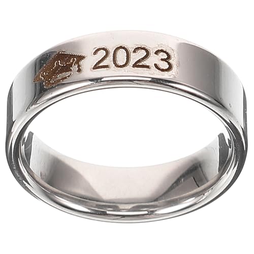 Beaupretty Anillo de Graduación de Inoxidable Hombres y Mujeres Joyería de Graduación para Graduados