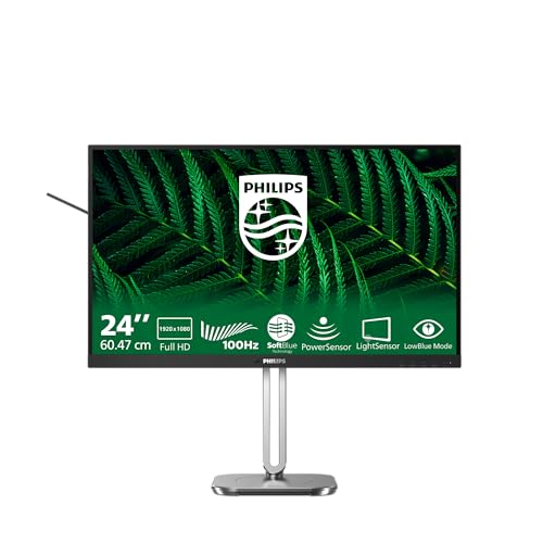 Image of Philips 24B2G5200-24 inch Full HD Monitor, Height Adjustable, Speakers, Adaptive Sync (1920x1080, 75 Hz, 1x D-Sub, 1x HDMI 1.4, 1x DisplayPort 1.2, USB Hub) Dark /Gray