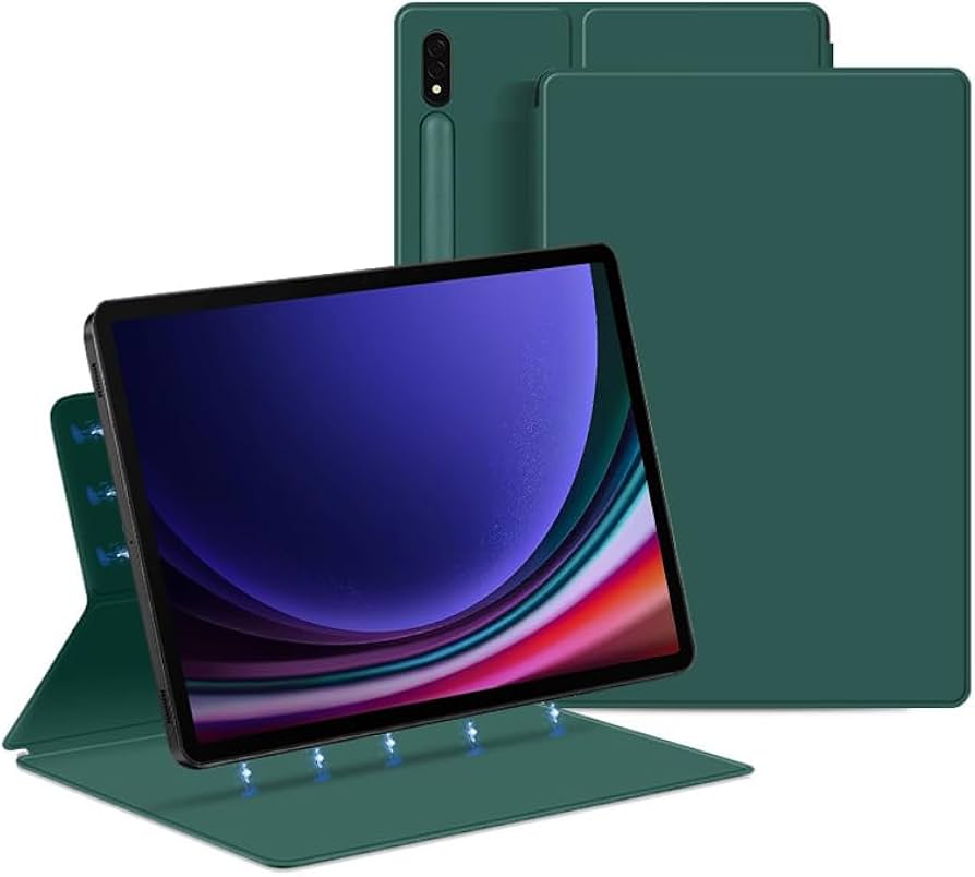 【美品・純正ケース付き】Galaxy Tab S9 FE 本体 Sペン付属 For Samsung Galaxy Tab S9/S9 FE Plus PU Smart Case Stand Cover