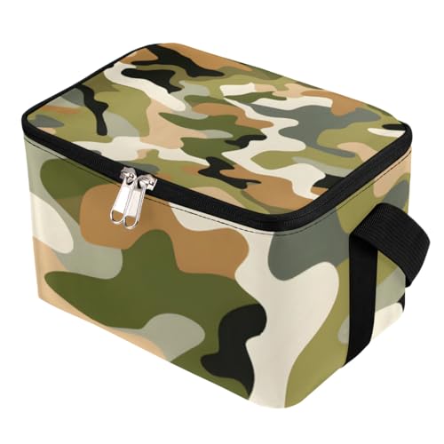 Lunch Bags for Women Men 9 Cans,Abstract Camo Hot & Cold Food Delivery Bag Insulated Grocery Bag Insulated Lunch Box Camouflage Skin Cooler Bag for Office Work Picnic Beach