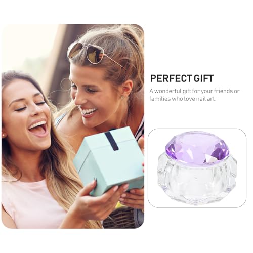 Vaso de Cristal para Manicura con Tapa Transparente Morado miniatura 3