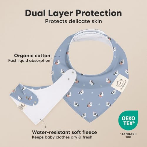 Image of 8pk Organic Baby Bandana Bibs for Drooling and Teething (Pets & Paws)