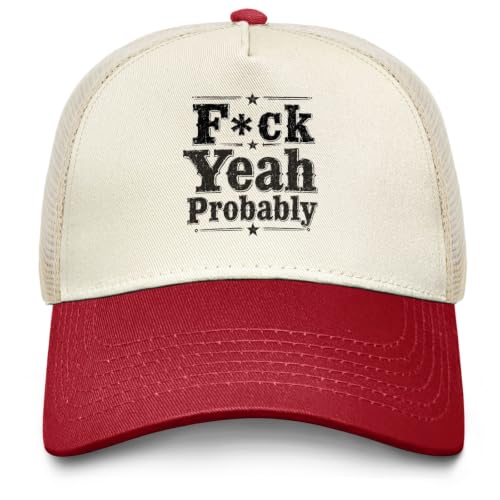 FOESUNIT F_ck Yeah Probably Hat Trucker Hats Women Burgundy
