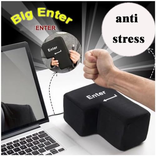Daity Big Enter Button Multifunction Enter Taste Pillow with Data Input Keys USB Anti-Stress Pillow Nap Pillow for Office, Home and Business Travel