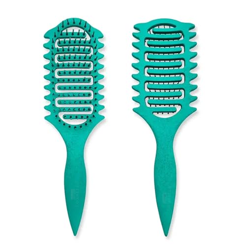 Image of Combelle Curl Defining Brush - 24 cm Vented Detangling & Volumizing Hair Brush for Curly Hair - Vegan Boar Bristles, Ergonomic Handle, Reduces Frizz & Defines Curls (Mint)