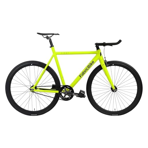 FabricBike- Bicicleta Fixed, Fixie, Single Speed, Cuadro y Horquilla Aluminio, Ruedas 28", 4 Colores, 3 Tallas, 9.45 kg Aprox. (Light Matte Yellow, M-54cm)