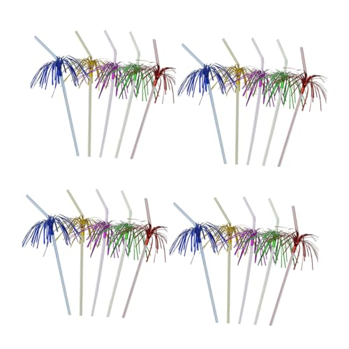 Pitillos decorativos plásticos, 50 unidades, colores variados