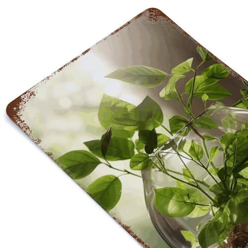 Tableau en métal vintage durable avec illustration botanique - 7