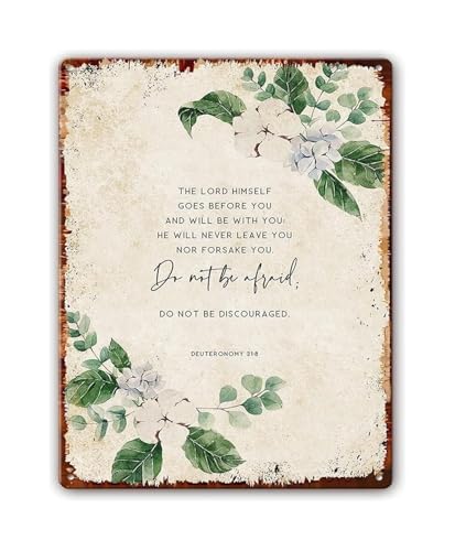 Generic Be Not Afraid Metal Sign Christian Wall Decor Scripture Art Rustic Farmhouse Style for Living Room Office (8 X 12 in) Ge