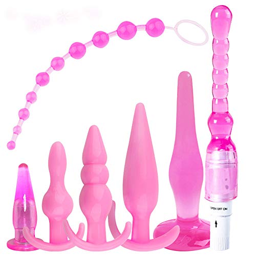 HUNTVE 7Pcs Waterproof Soft Silicone An'ale Pl-GS-GS Training Toy Perfect-Er'ot'IC Game Role Playing-Best Creative Gift for Beginner Women（Pink）